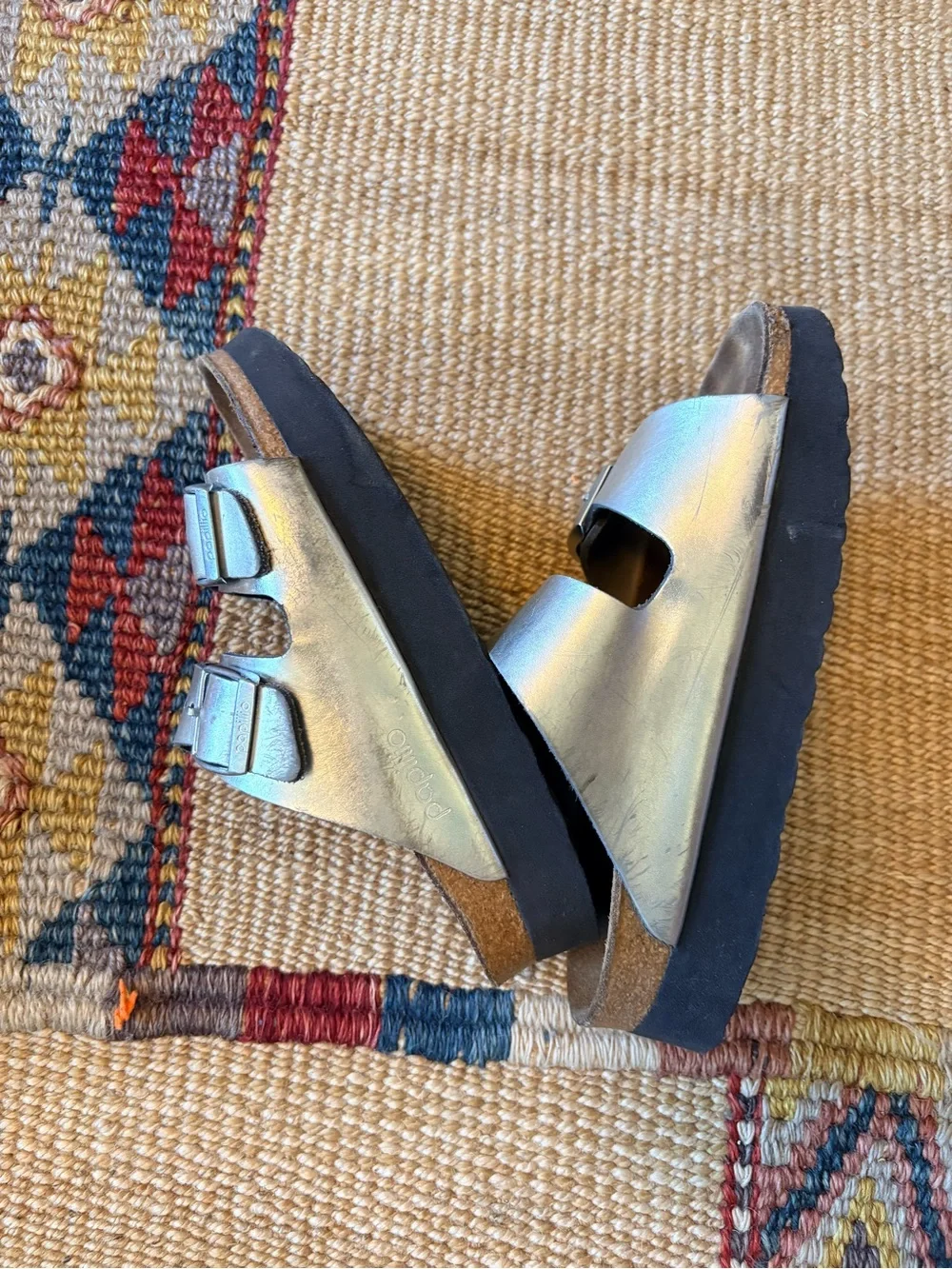 Birkenstock Papillio Arizona Platform Sandal - Silver 35 - Picture 3 of 5